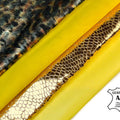 Unique Green Metallic Yellow Suede Lambskin Gold Reptile Italian Leather Bundle Of 4