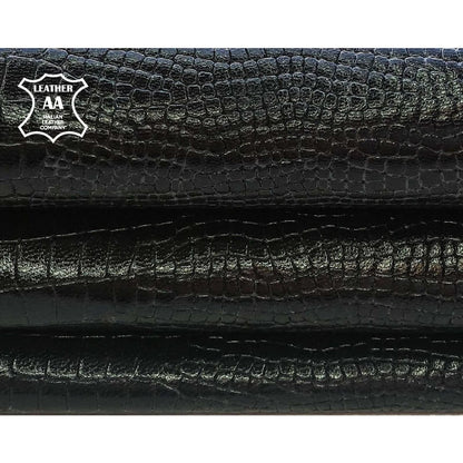 Black Lambskin With Lizard Print 0.9mm/2.25oz BLACK LIZARD 909