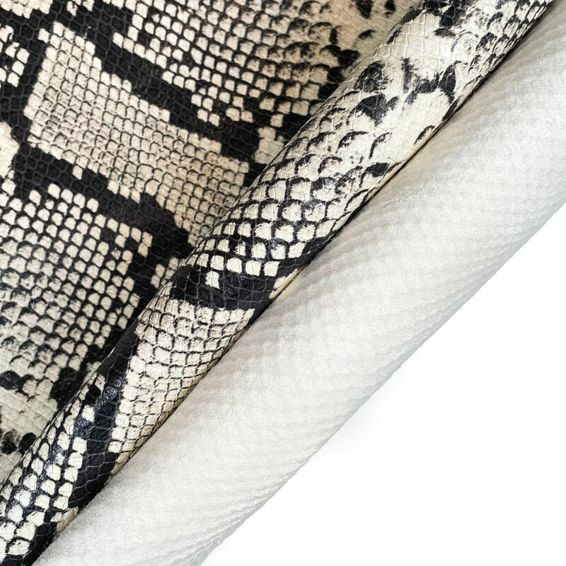 Off-White Cream Realistic Snake Print Lambskin 1.2mm/3oz / CREAM SNAKE 965