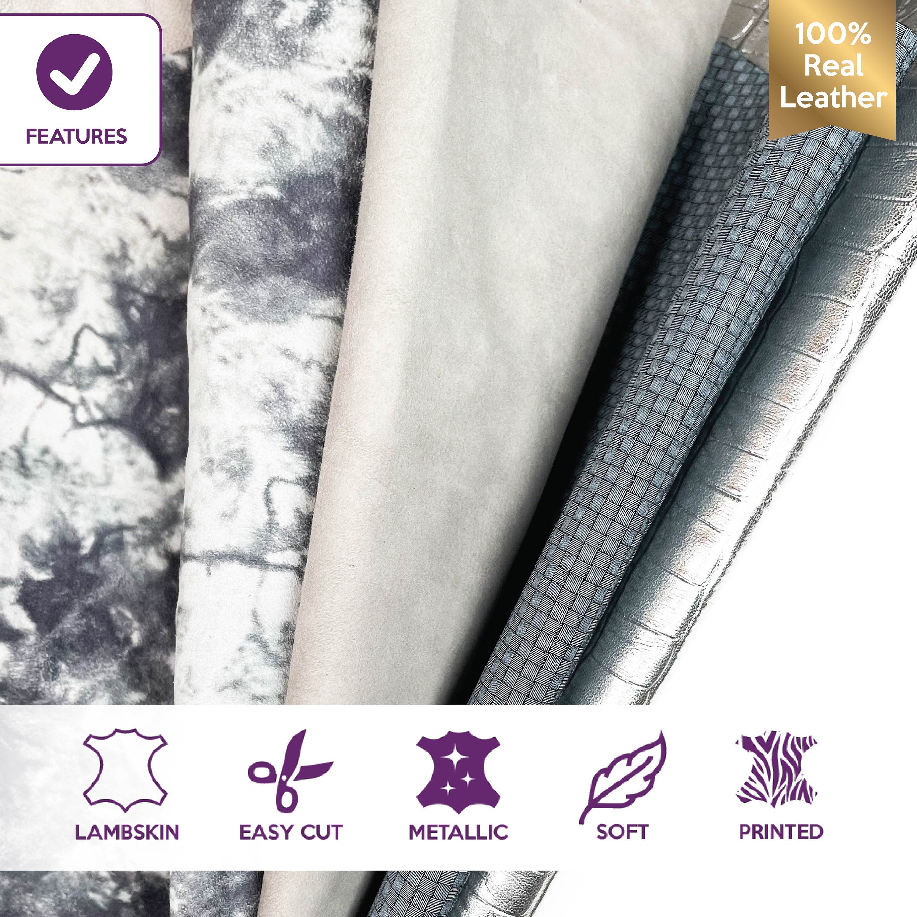 Limited Tie Dye and Crocodile Lambskin Embossed Print Metallic Bundle Of 4 Hides