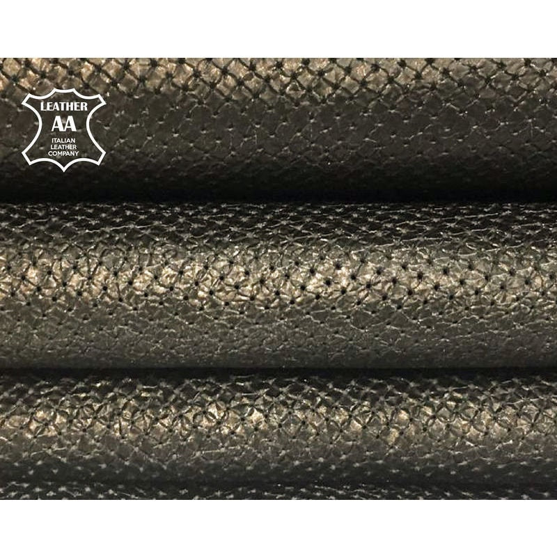 Brass Metallic Lambskin Leather 0.7mm/1.75oz / BRASS PERFORATION 735