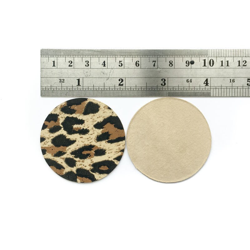 Leopard Real Lambskin Circles / 4 sizes / 30 Pcs Per Pack