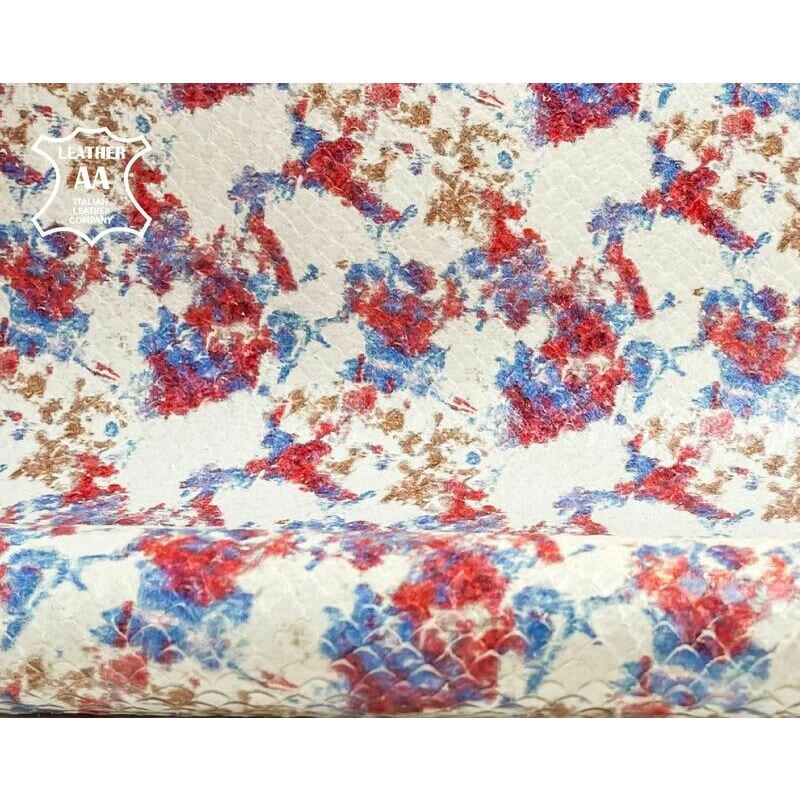 Off White Floral Art Lambskin Laser-Cut Snake Print 1.1mm/2.75oz / MILK SNAKE 1332