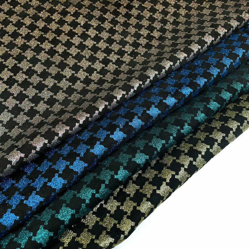 Sparkly Lambskin Leather With Tweed Print 1.0mm/2.5oz / SPARKLY TWEED 1265