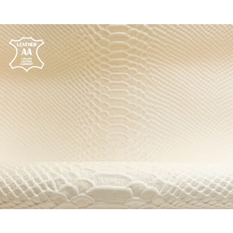 Cream White Lambskin With Snake Print 0.9mm/2.25oz CREAM SNAKE 1185