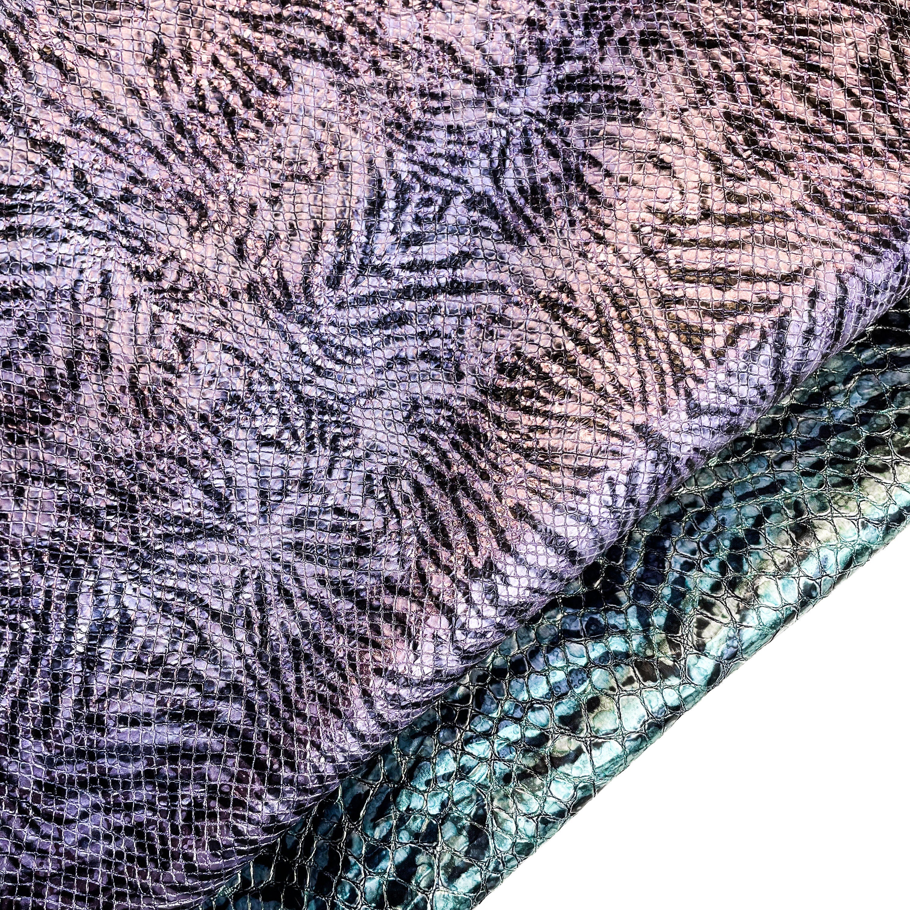 Shiny Metallic Animal Print Leather 1.1mm/2.75oz METALLIC ZEBRA MIX 1340