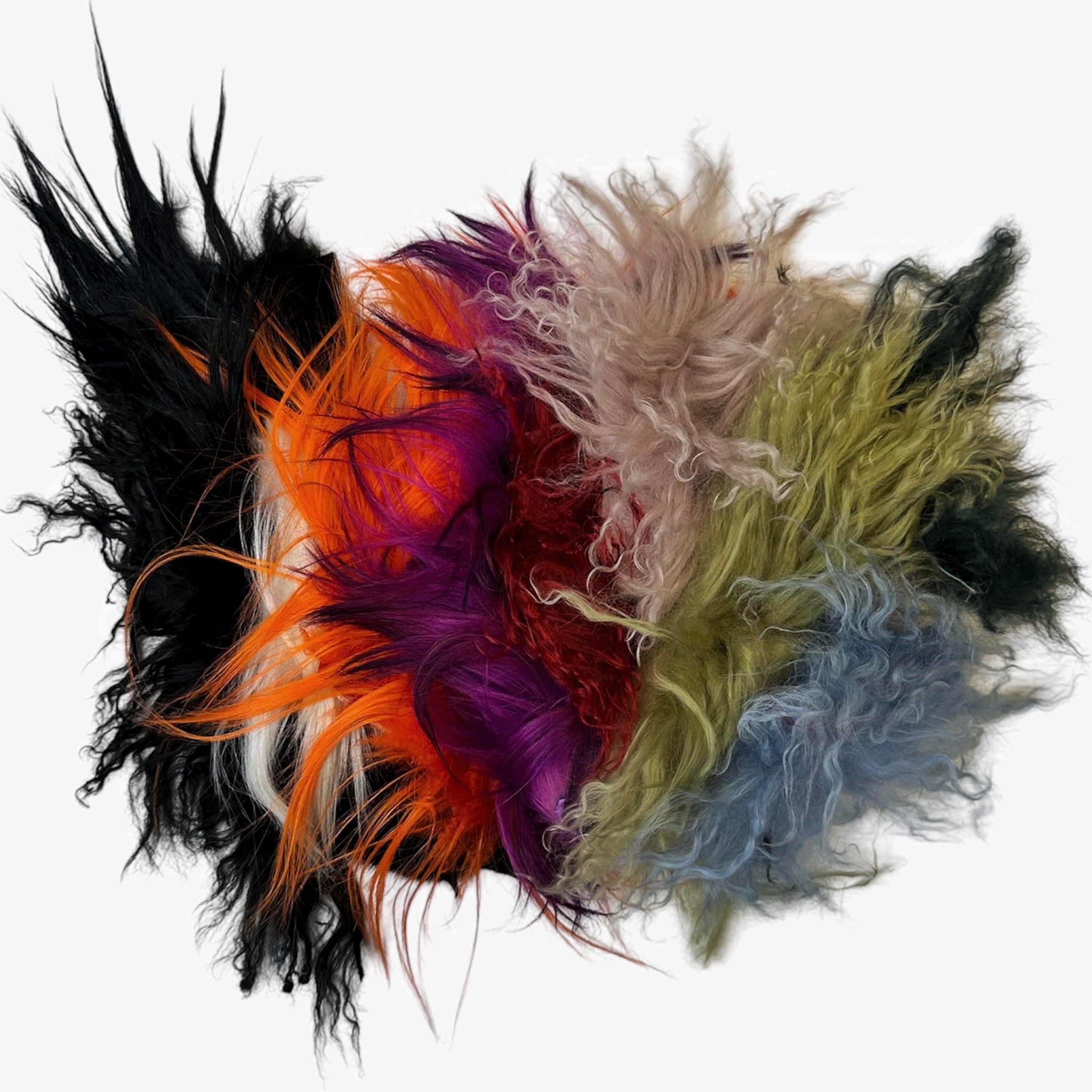 Fur Scraps Lama Fur Mountain Goat Colored Mix Crafting Supplies