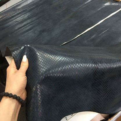 Blue Leather With Snakeskin Print 1.1mm/2.75oz / INDIAN SNAKE 715