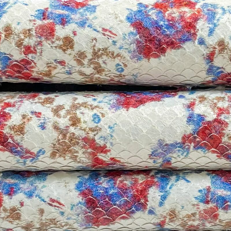 Off White Floral Art Lambskin Laser-Cut Snake Print 1.1mm/2.75oz / MILK SNAKE 1332