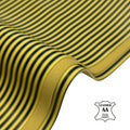 Yellow Black Striped Lambskin Leather Sheet 0.9-1mm//2.25-2.5oz