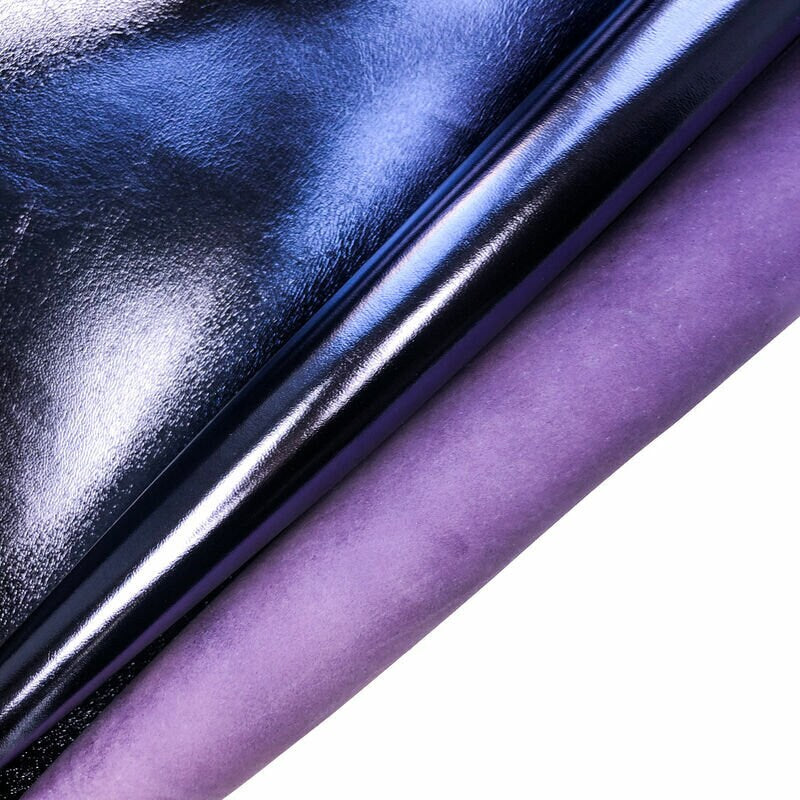 Reflective Purple Mirror Lambskin Hides 0.9mm/2.25oz / DEEP COBALT 971