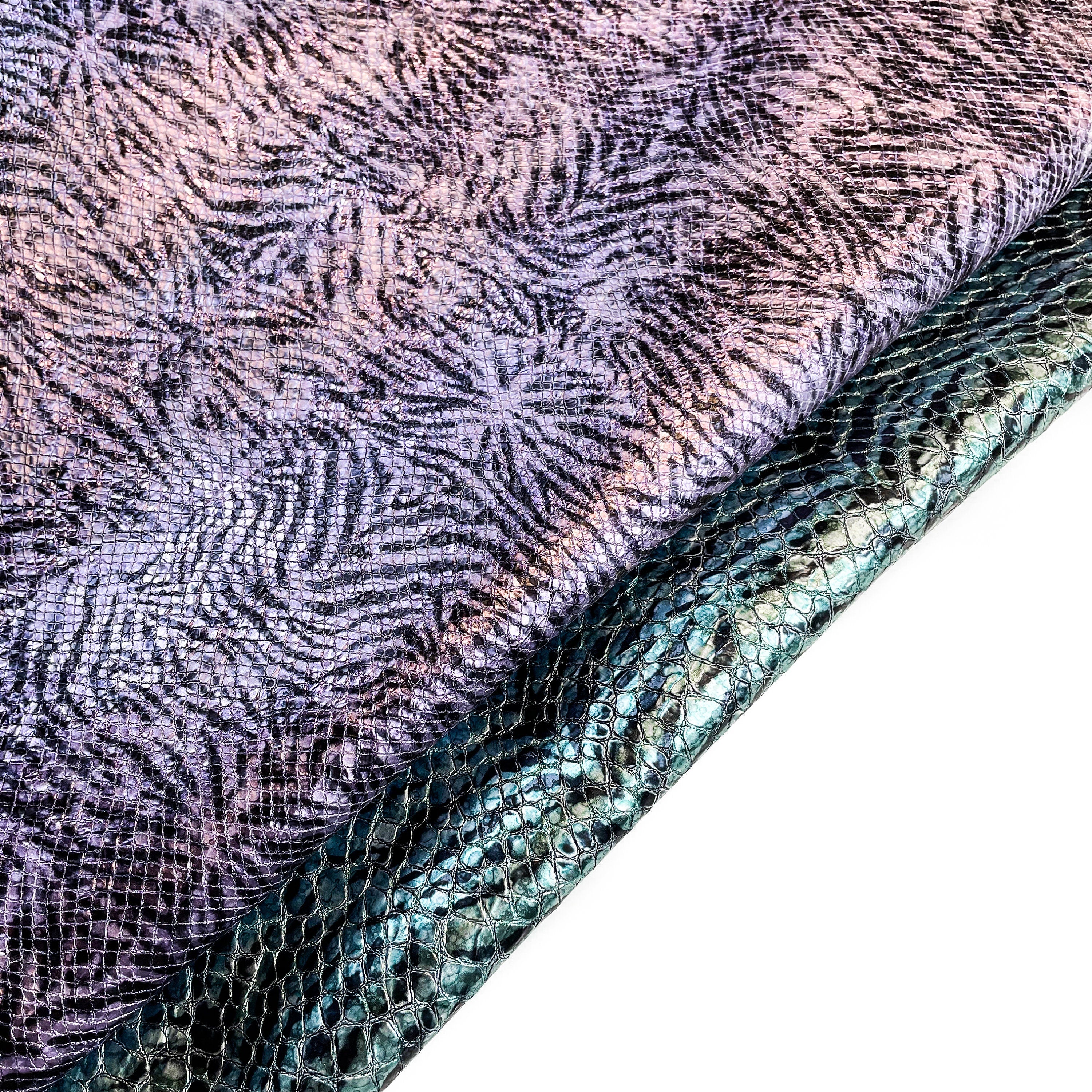 Shiny Metallic Animal Print Leather 1.1mm/2.75oz METALLIC ZEBRA MIX 1340