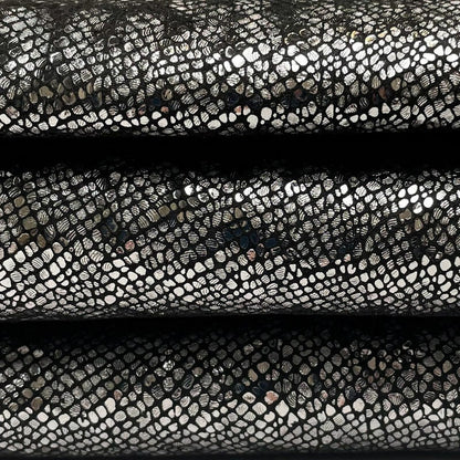 Black And Silver Leopard Print Lambskin 0.7mm/1.75oz / BLACK LEOPRD 1094