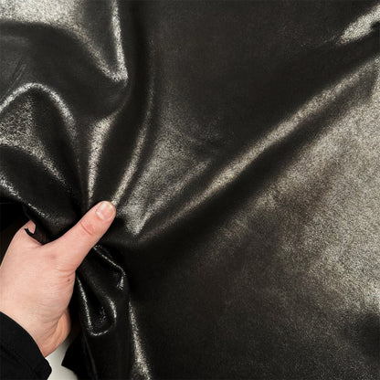 Shiny Metallic Black Lambskin  BLACK SHINE 1566 Soft  0.8mm/2oz