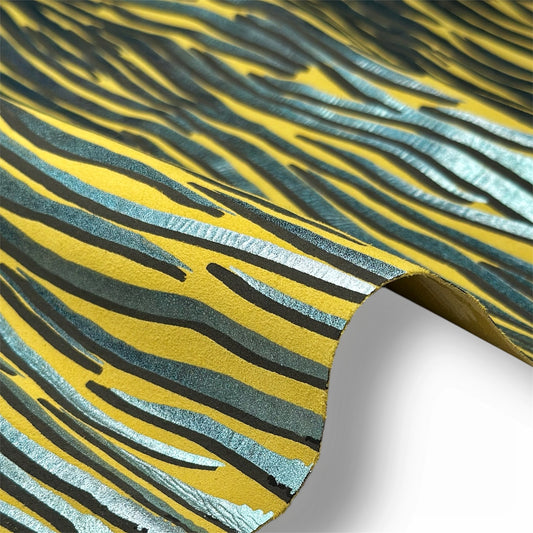 Yellow Suede Lambskin Print 0.9-1mm/2.25-2.5oz YELLOW ZEBRA 1545