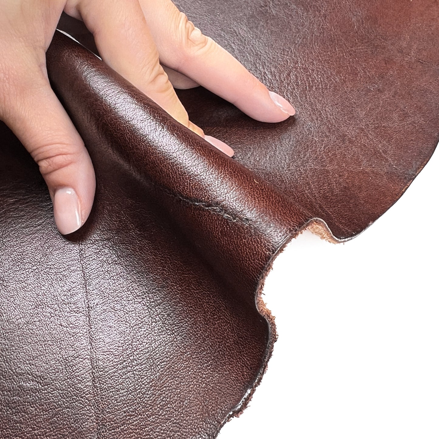 Brown Thick Calfskin Veg Side Hide With Texture 1.7-1.9mm/4.25-4.75oz Dark Brown VEG TAN 1455