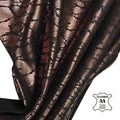Black Suede Lambskin With Rose Gold Metallic Printed Pattern 1.2mm//3oz Obsidianrose 1707