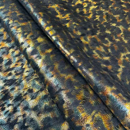 Colorful Metallic Lambskin Leather 0.7mm/1.75oz /  SUNSET IN FOREST 1150