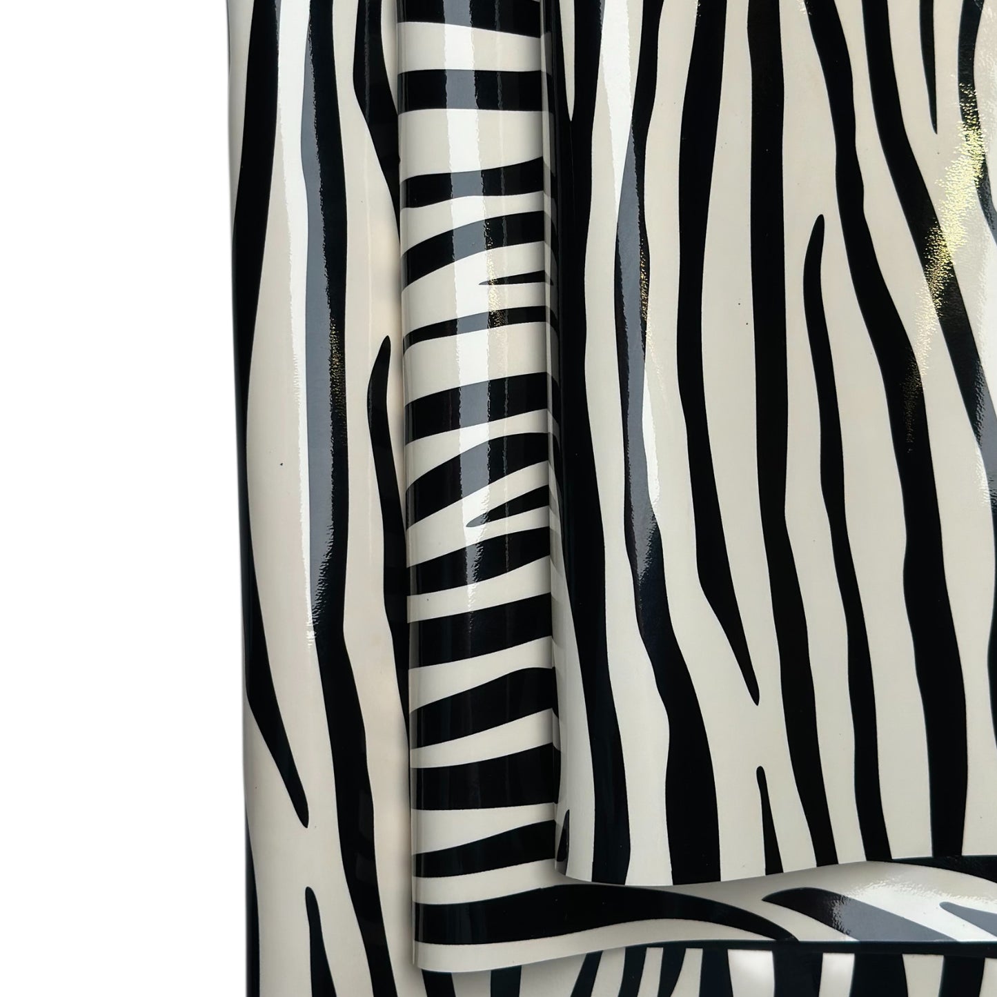 Zebra Print Lambskin Patent Leather Sheets 0.7mm/1.75oz ZEBRA 848