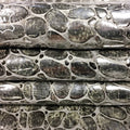 Silver Lambskin Leather With Stones Print 1.2mm/3oz / SILVER STONES