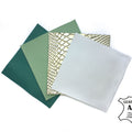 Green Pebbled 5x5in Leather Scraps - Green, White, Gold Snake 4 pcs