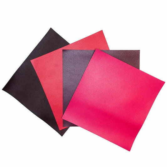 Purple and Red Shades 5x5in 4 pcs Real Animal Leather