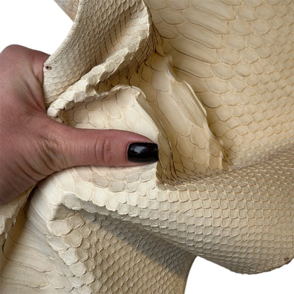 Warm White Real Python Leather 0.7-0.8mm/1.75-2oz Warm WHITE PYTHON
