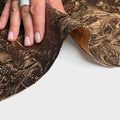 Bronze Metallic Lambskin Hides With Print 0.8mm/2oz BRONZE FLOWERS 1526