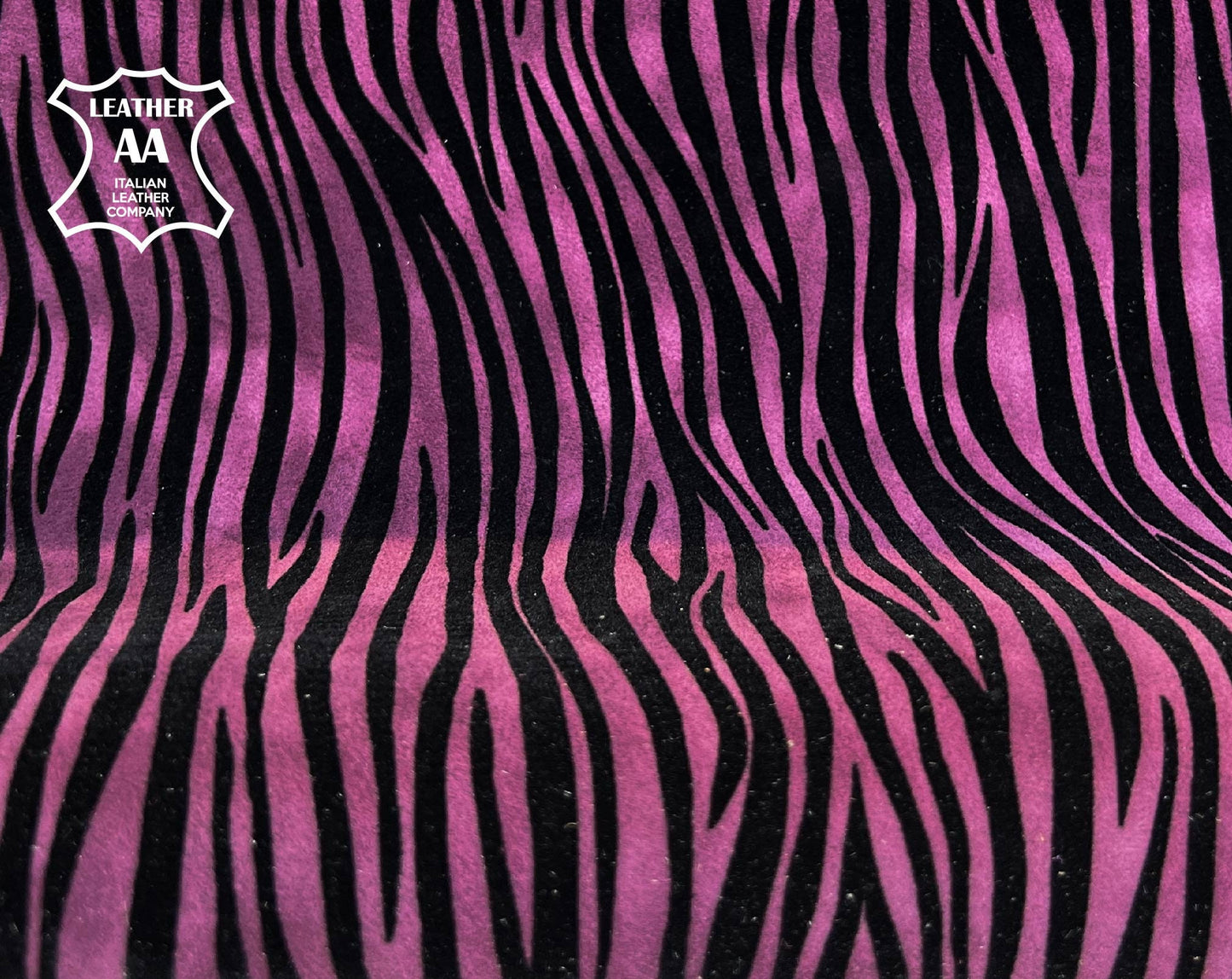 Purple And Black Lambskin Suede With Zebra Print 0.8-1.2mm/2-3oz