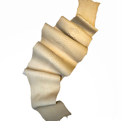 Warm White Real Python Leather 0.7-0.8mm/1.75-2oz Warm WHITE PYTHON