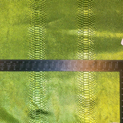 Green Metallic Lambskin With Snake Print  VERDE SNAKE 1033 1.0mm/2.5oz