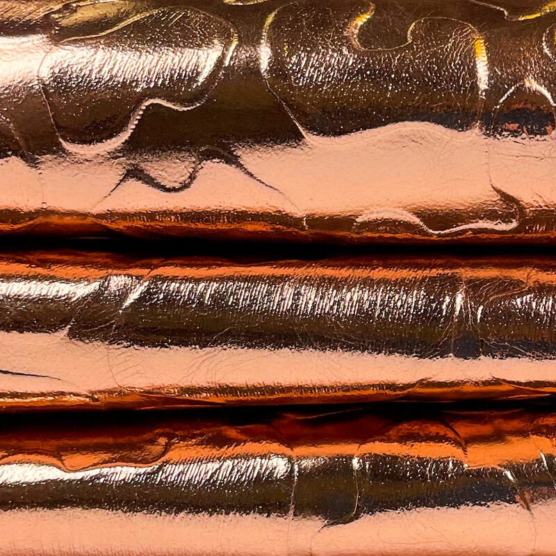 Metallic Rose Gold Lambskin With Print 0.8mm/2oz / ROSE GOLD STONES 1077