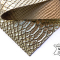 Light Gold Lambskin Sheets With Print 1.0mm/2.5oz / LIGHT GOLD SNAKE