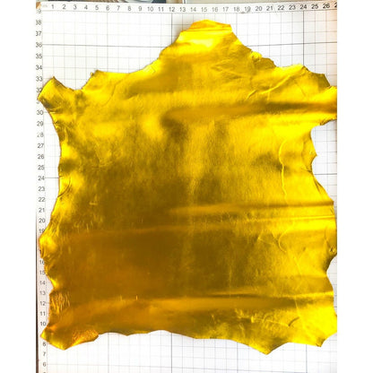 Yellow Metallic Lambskin Hides 0.8mm/2oz /  YELLOW GOLD 959