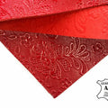 Red Lambskin Patent Sheets With Print 1.0mm/2.5oz / PATENT FLOWER 937