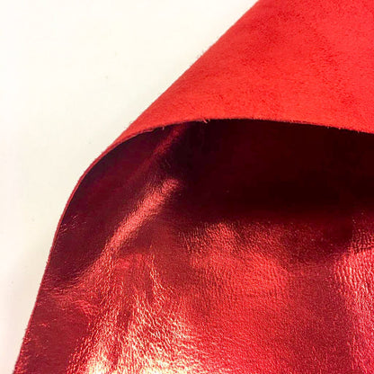 Red Metallic Lambskin Sheets 2oz/0.8mm / RUBY RED