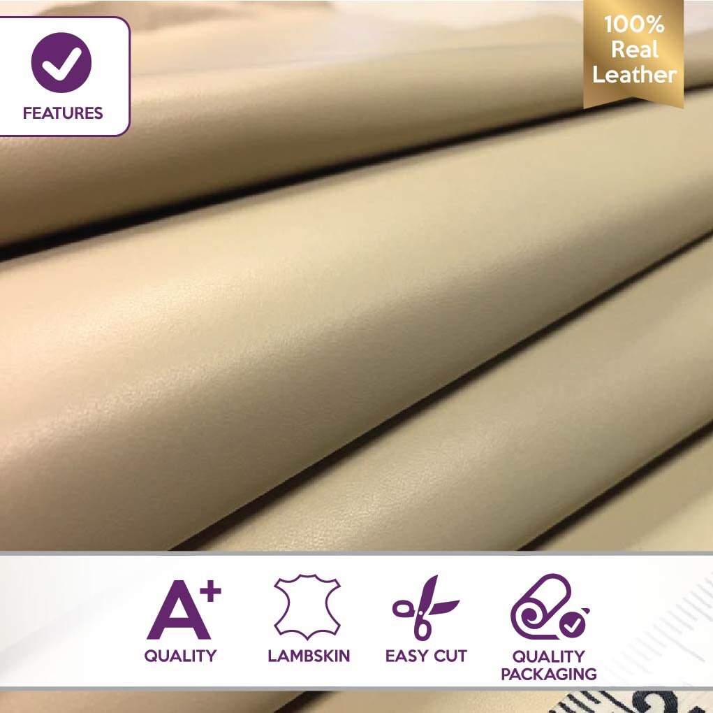 Beige Lambskin Leather 1.75oz/0.7mm / CREME BRULEE 551