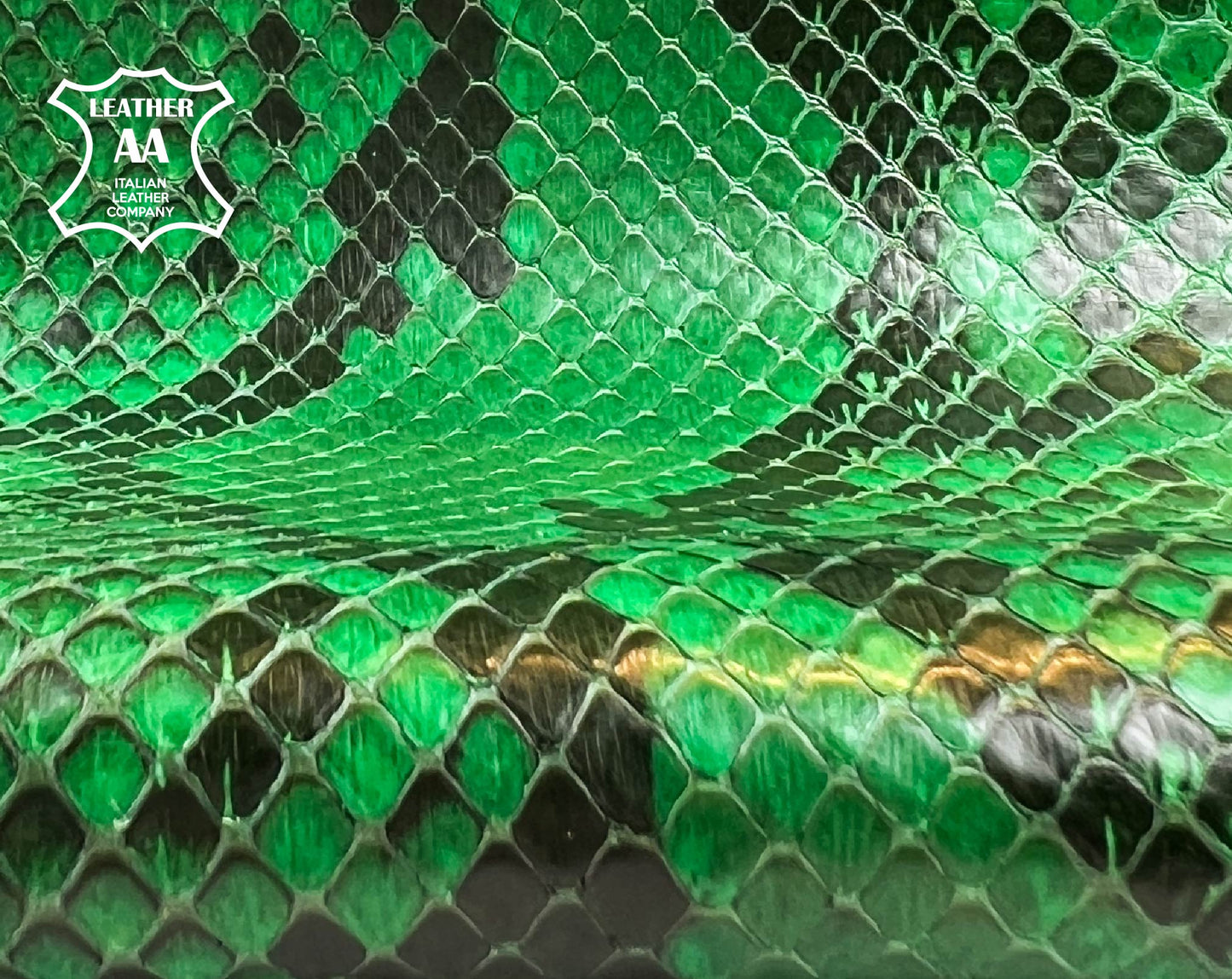 Bright Green Pythons Leather Full Skins Genuine Snakeskin  0.7mm/1.75oz