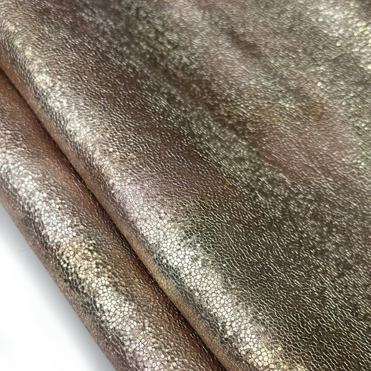 Crunchy Gold Leather With Rose Gold Spots Metallic 0.9-1.1mm GOLD SHINE