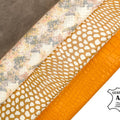 Unique Laser Cut & Snake Print Yellow Texture Soft Lambskin Bundle of 4