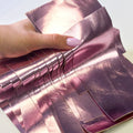 Pink Metallic Lambskin Scraps Pink Rose Leather Pieces 0.6-0.8mm/2oz