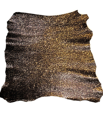 Textured Leopard Print Lambskin Leather 1.0mm/2.5oz CRUNCHY LEOPARD MIX 1337