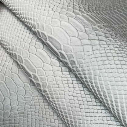 White Grayish Lambskin Leather With Snake Print 1.1mm//2.75oz Brich Snake 1187