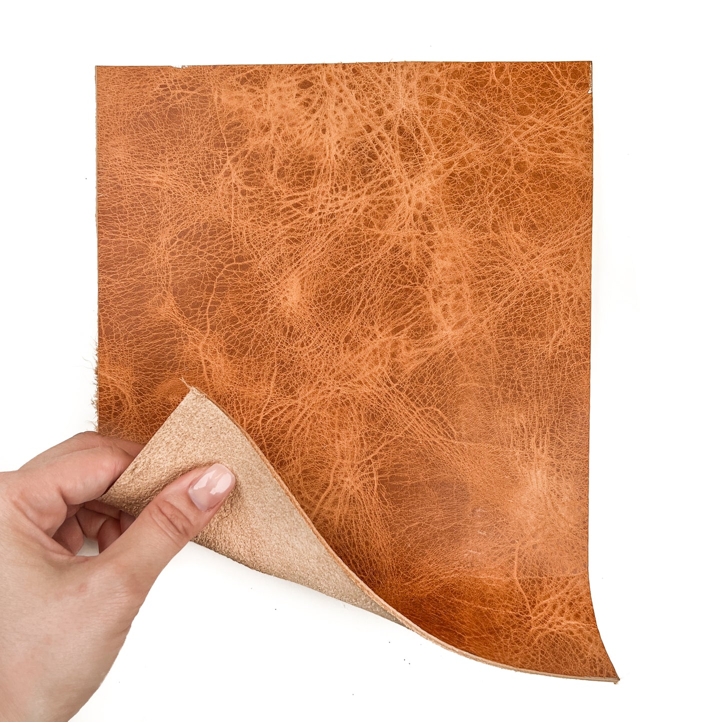 Light Brown Vintage Calf Veg Leather Sheets With Texture 1.6-1.8mm / VINTAGE VEG TAN 1454