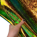Orange Green Halo Paper Effect Lambskin Metallic Wrinkled Thin 0.4mm//1oz PAPER 1716