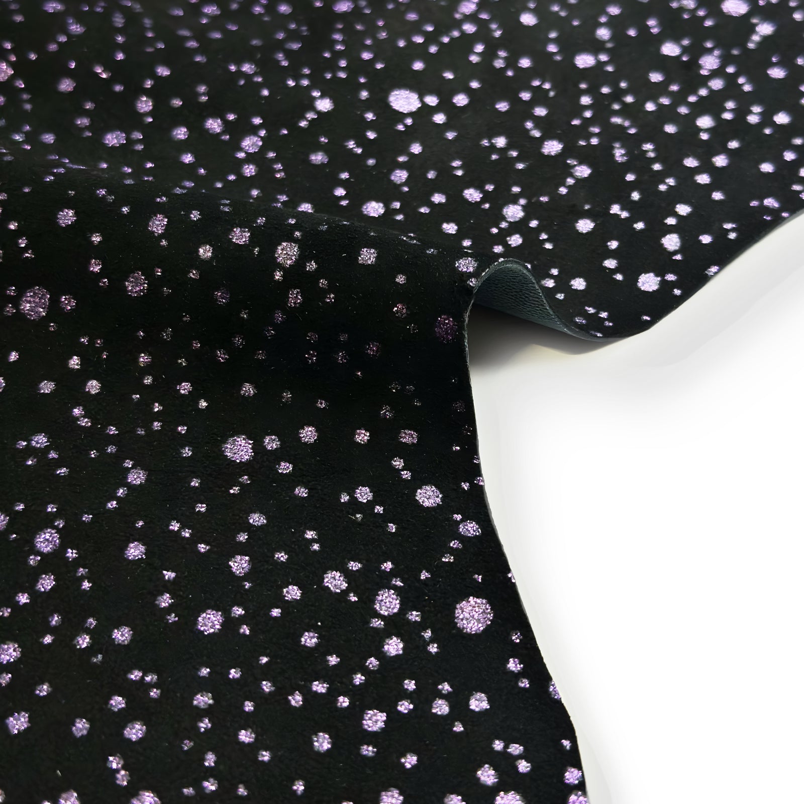 Black Suede Lambskin With Metallic Print 0.46-0.56m2 BLACK SHINE1584