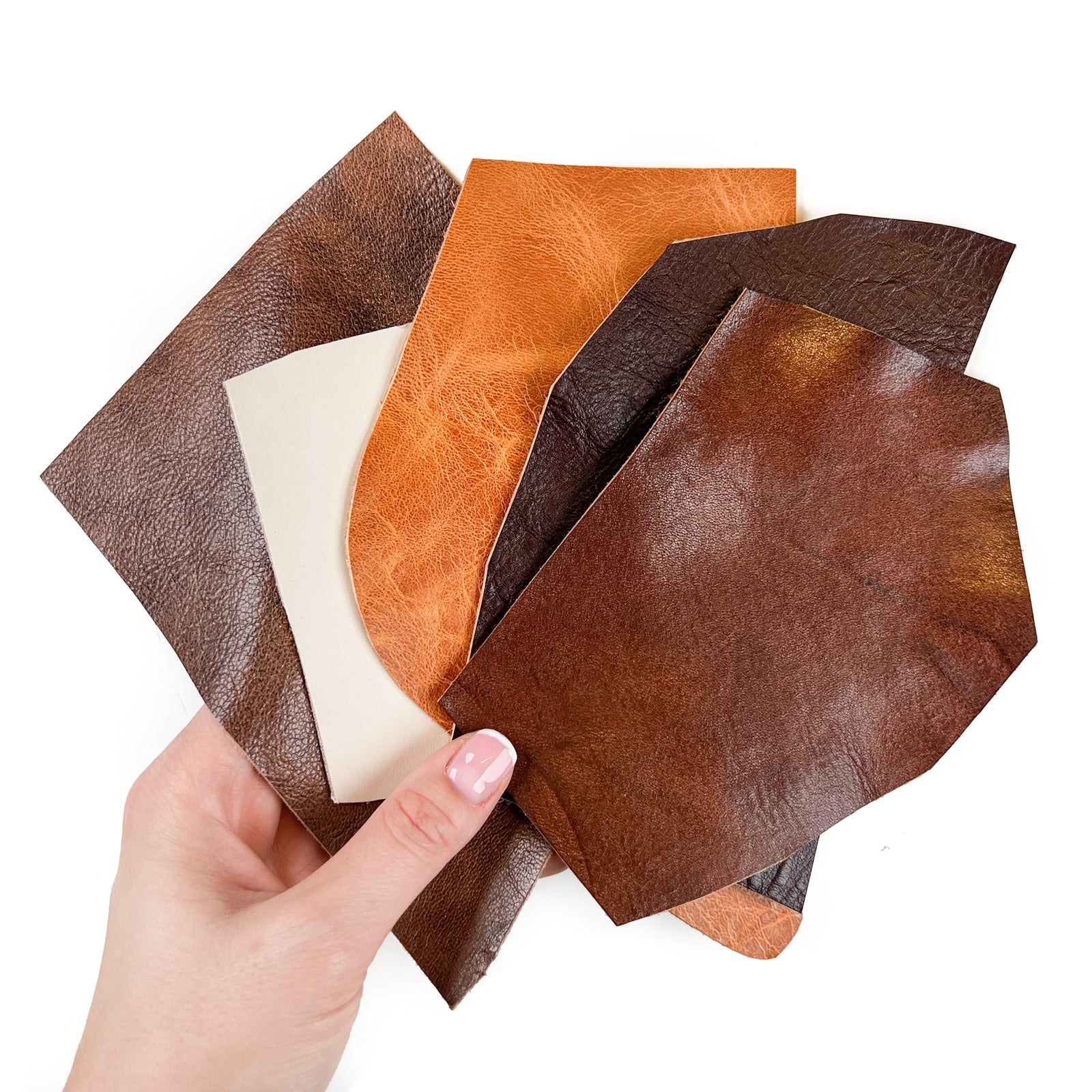 New Vegetable Tanned Vintage Cow And Lamb Scrap Pieces 1.3mm/3.25oz