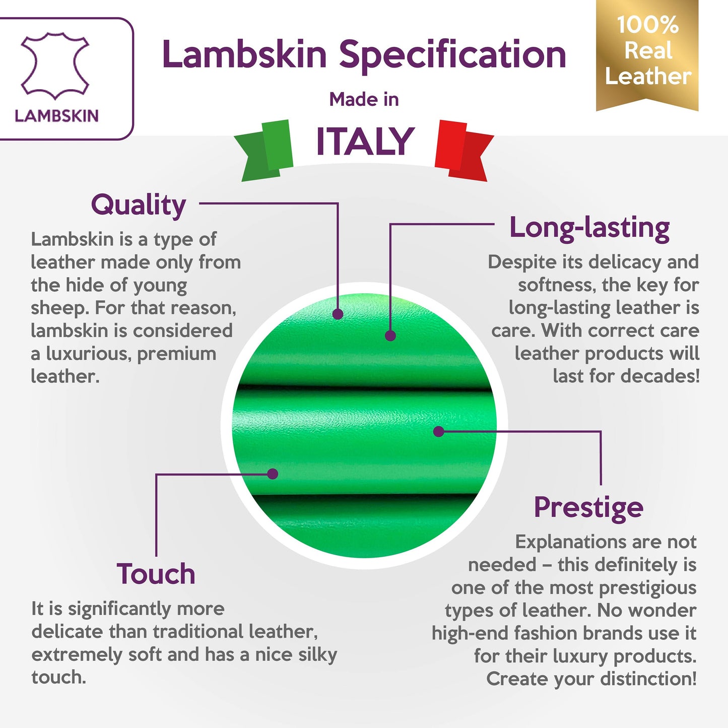 Lettuce Green Lambskin  0.7mm/1.75oz / JELLY GREEN 1416