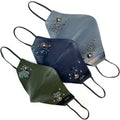Italian Stretch Leather Face Protection Mask 3-layer Protection Handmade Flowers Swarovski Crystals