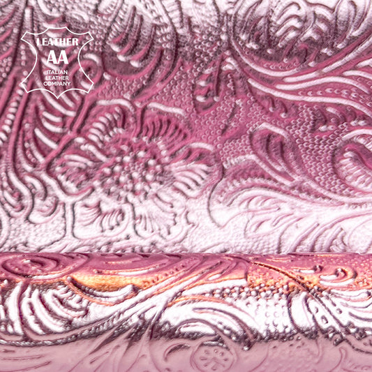 Metallic Light Pink Lambskin With Print 0.9mm/2.25oz QUARTZ FLOWERS 1519